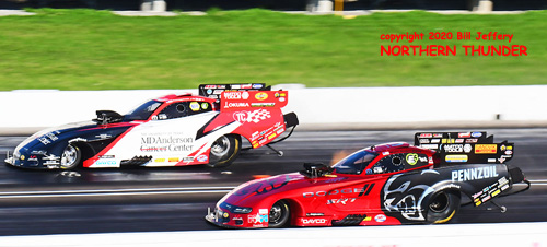 (near lane) Matt Hagan vs (far lane) Tommy Johnson Jr.